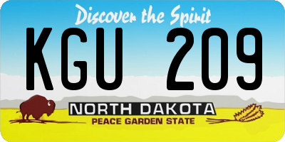 ND license plate KGU209