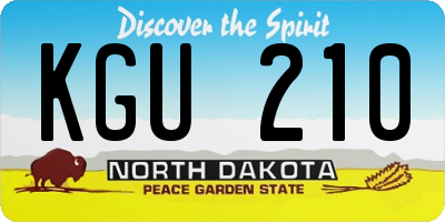 ND license plate KGU210
