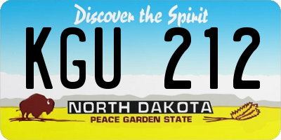 ND license plate KGU212