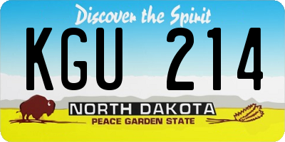 ND license plate KGU214