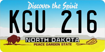 ND license plate KGU216