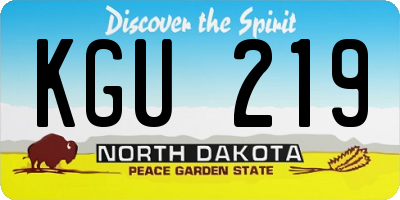 ND license plate KGU219