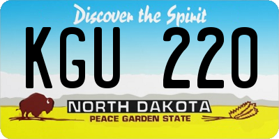ND license plate KGU220