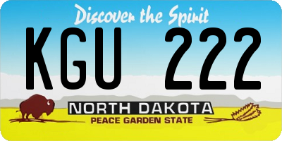 ND license plate KGU222