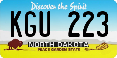 ND license plate KGU223