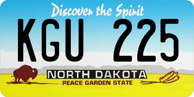 ND license plate KGU225