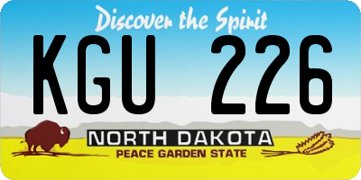 ND license plate KGU226