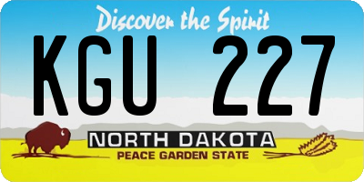 ND license plate KGU227