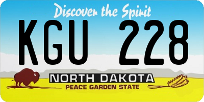 ND license plate KGU228