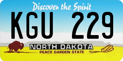 ND license plate KGU229
