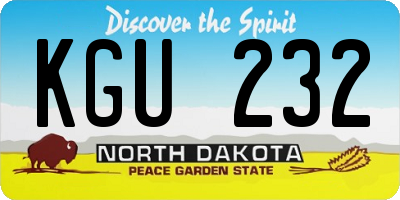 ND license plate KGU232