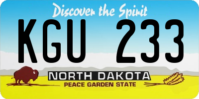 ND license plate KGU233