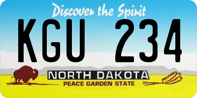 ND license plate KGU234