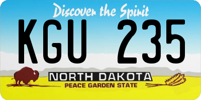 ND license plate KGU235