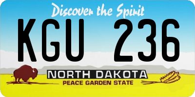 ND license plate KGU236