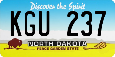 ND license plate KGU237