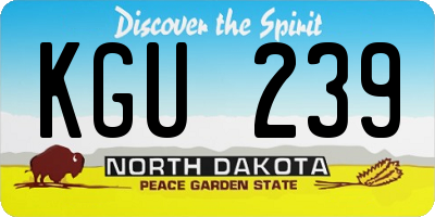 ND license plate KGU239