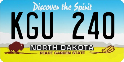 ND license plate KGU240