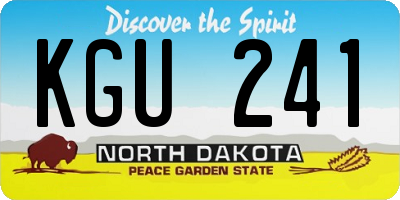 ND license plate KGU241