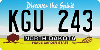 ND license plate KGU243