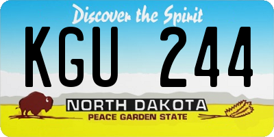 ND license plate KGU244