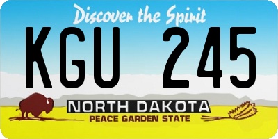ND license plate KGU245
