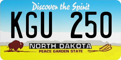 ND license plate KGU250