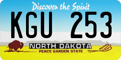 ND license plate KGU253
