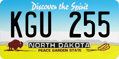 ND license plate KGU255