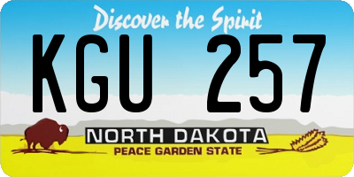 ND license plate KGU257