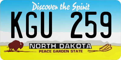 ND license plate KGU259