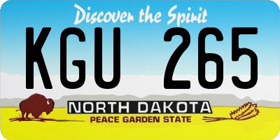 ND license plate KGU265