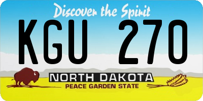 ND license plate KGU270