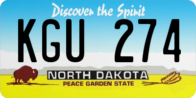 ND license plate KGU274