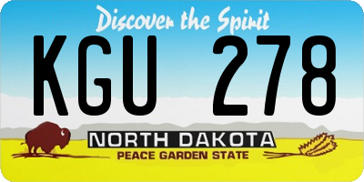 ND license plate KGU278