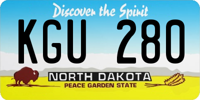 ND license plate KGU280