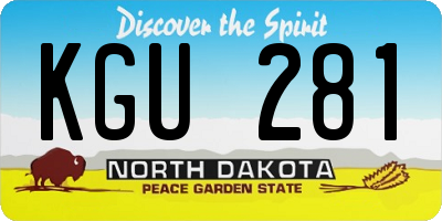 ND license plate KGU281