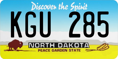 ND license plate KGU285