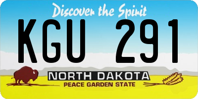 ND license plate KGU291