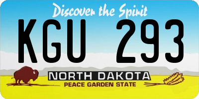 ND license plate KGU293