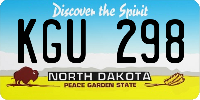 ND license plate KGU298
