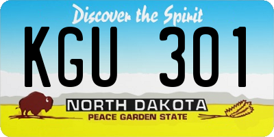 ND license plate KGU301