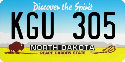 ND license plate KGU305