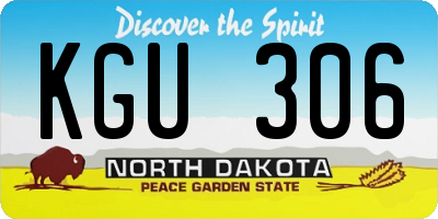 ND license plate KGU306