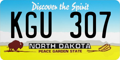 ND license plate KGU307