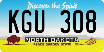 ND license plate KGU308