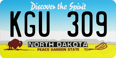 ND license plate KGU309