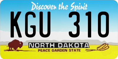 ND license plate KGU310