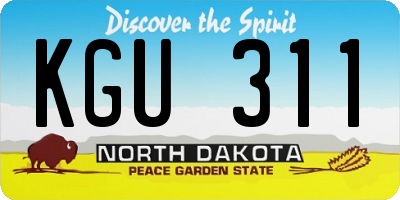 ND license plate KGU311