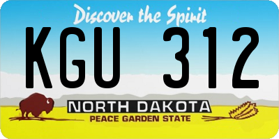 ND license plate KGU312